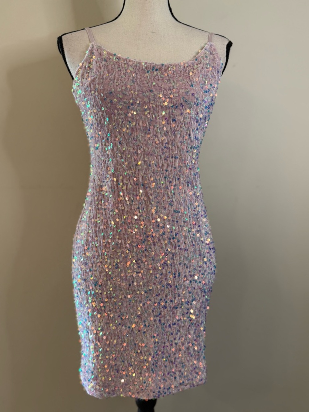 Petal Dew sequined velour bodycon sleeveless mini dress SZ M